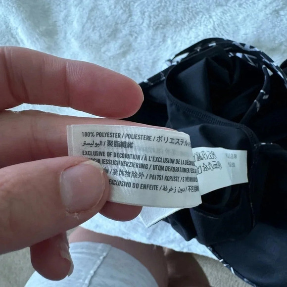 Abercrombie & Fitch black/white strapless bombshell one piece swimsuit sz small - Picture 7 of 7